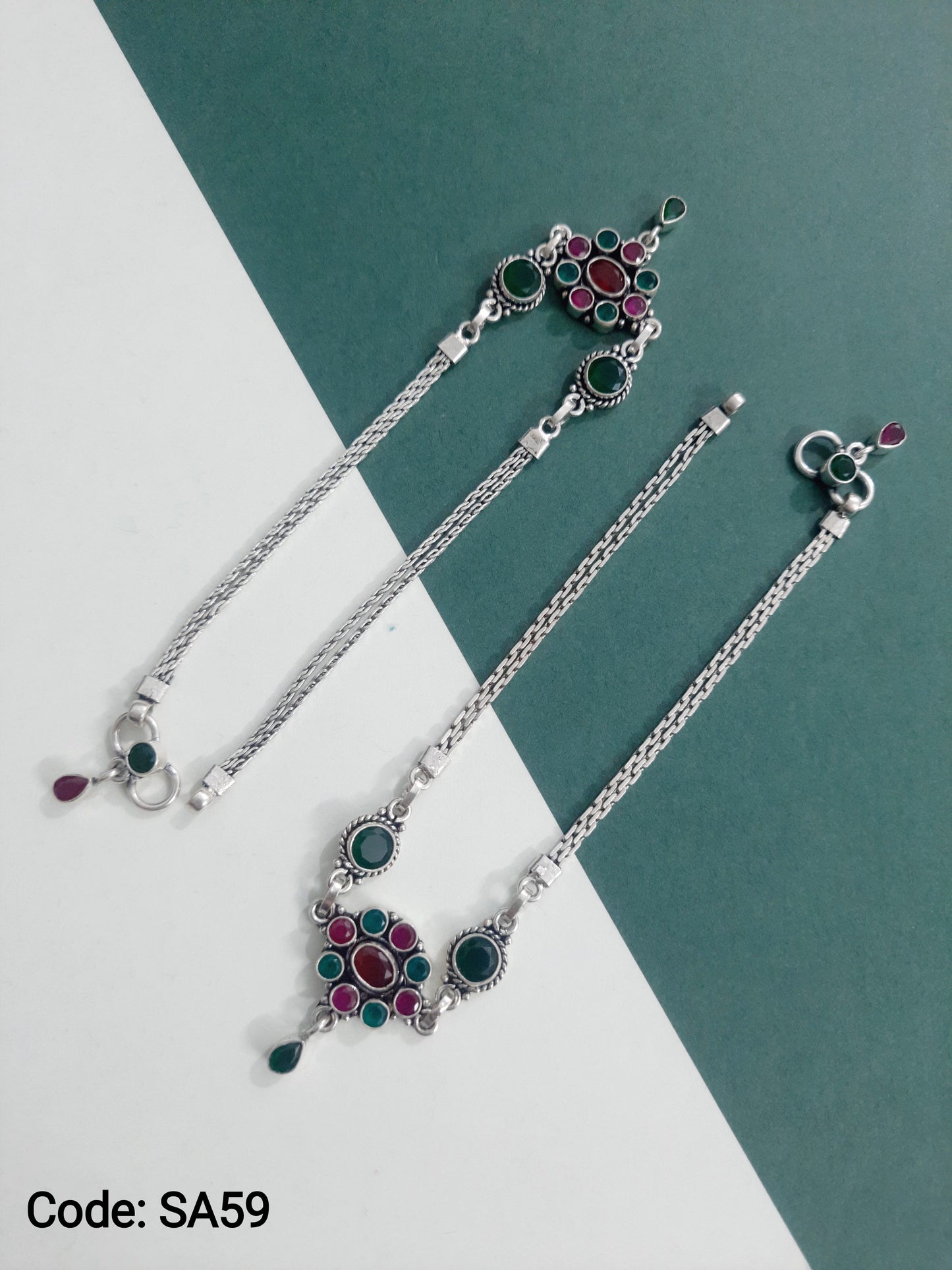 Cut Stone Flower Anklet 2