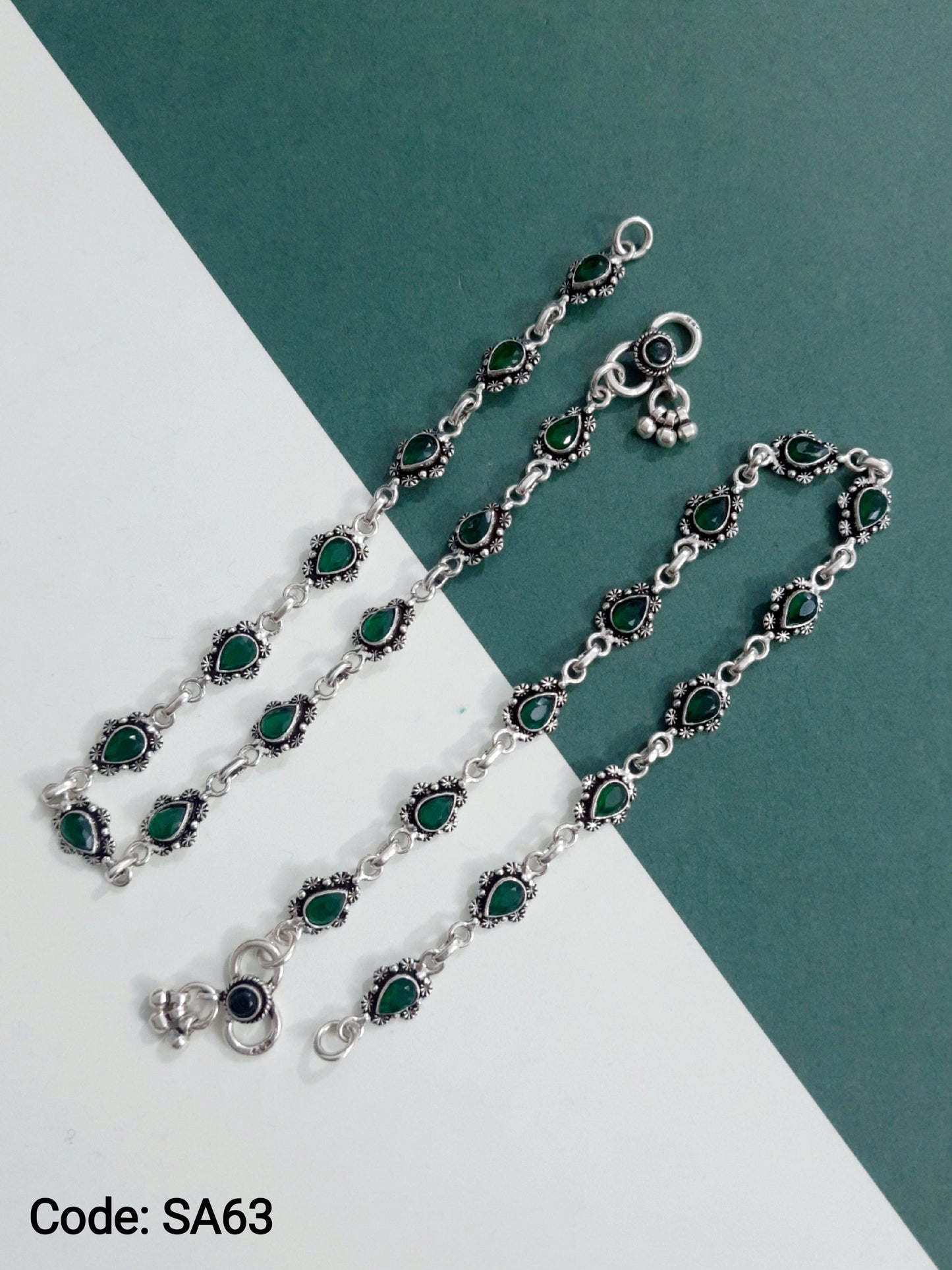 Cut Stone Flower Anklet 6