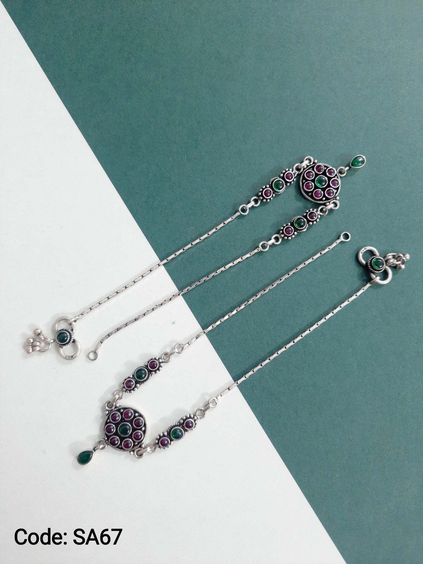 Cut Stone Flower Anklet 10