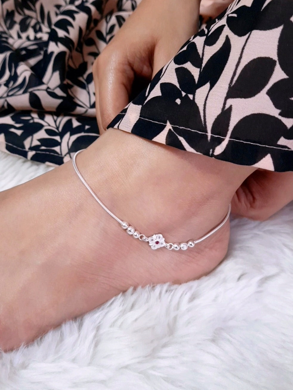 Flower Ball Anklet