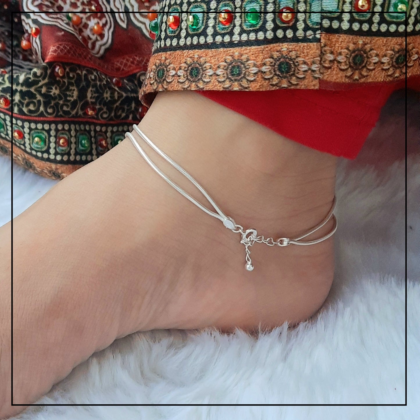 Double Layer Dotted Anklet