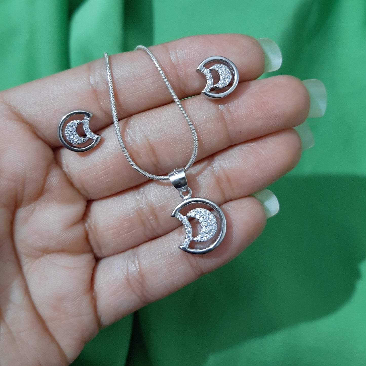 Crescent Moon Pendant Set