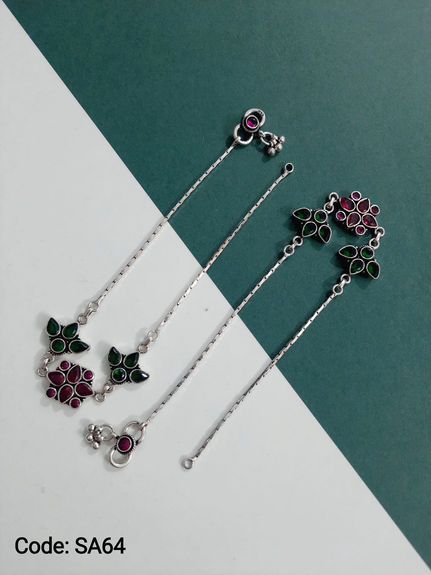 Cut Stone Flower Anklet 7