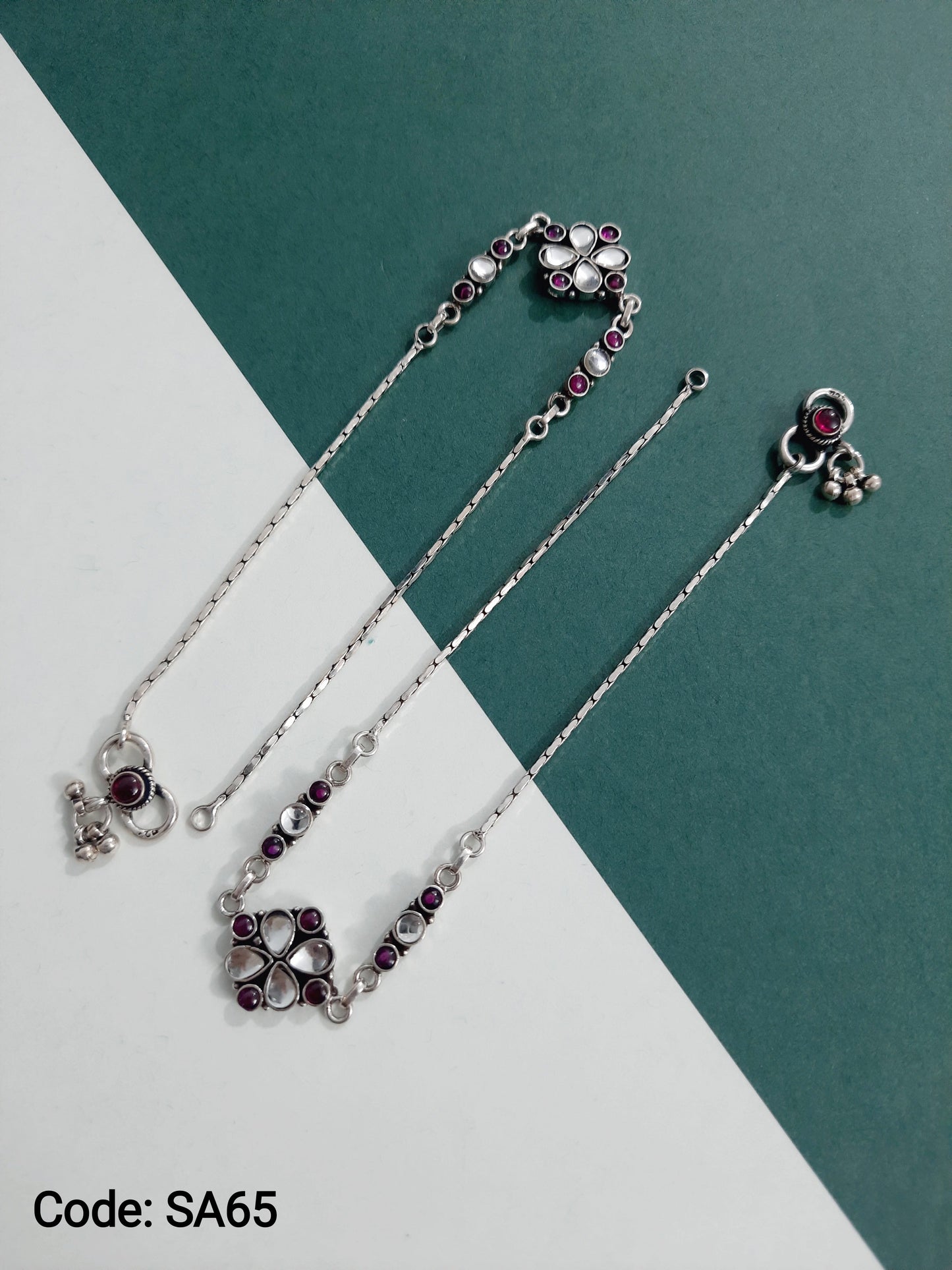 Cut Stone Flower Anklet 8