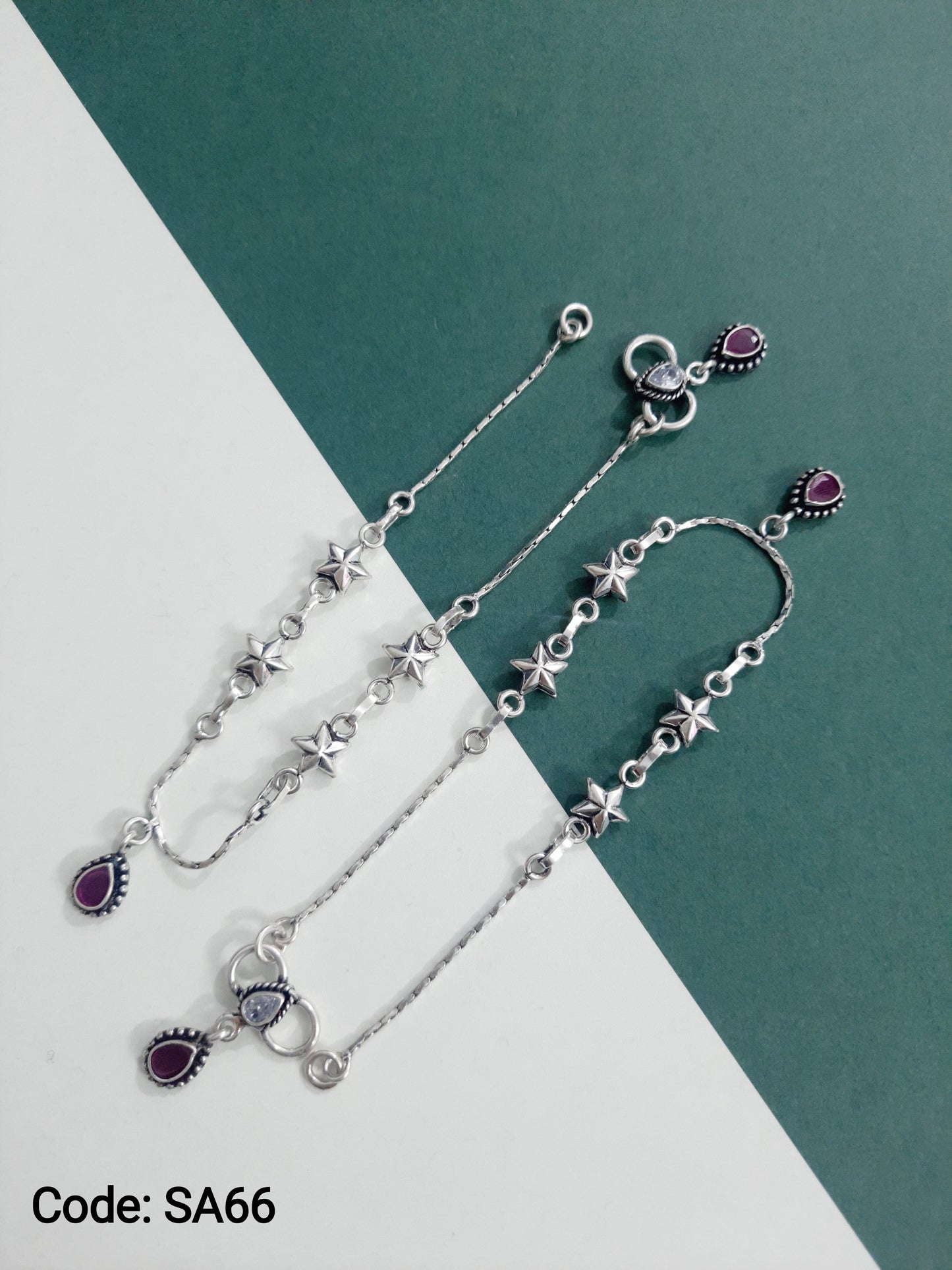 Cut Stone Flower Anklet 9