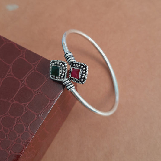 Ruby Green Colored Stone Kada